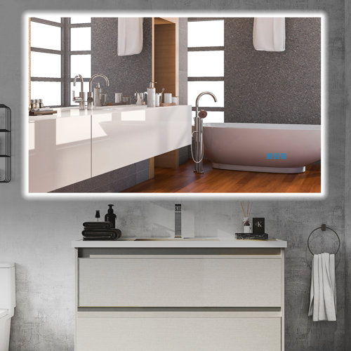 Wrought Studio Daaiel Rectangle LED Backlit Wall Mounted Bathroom